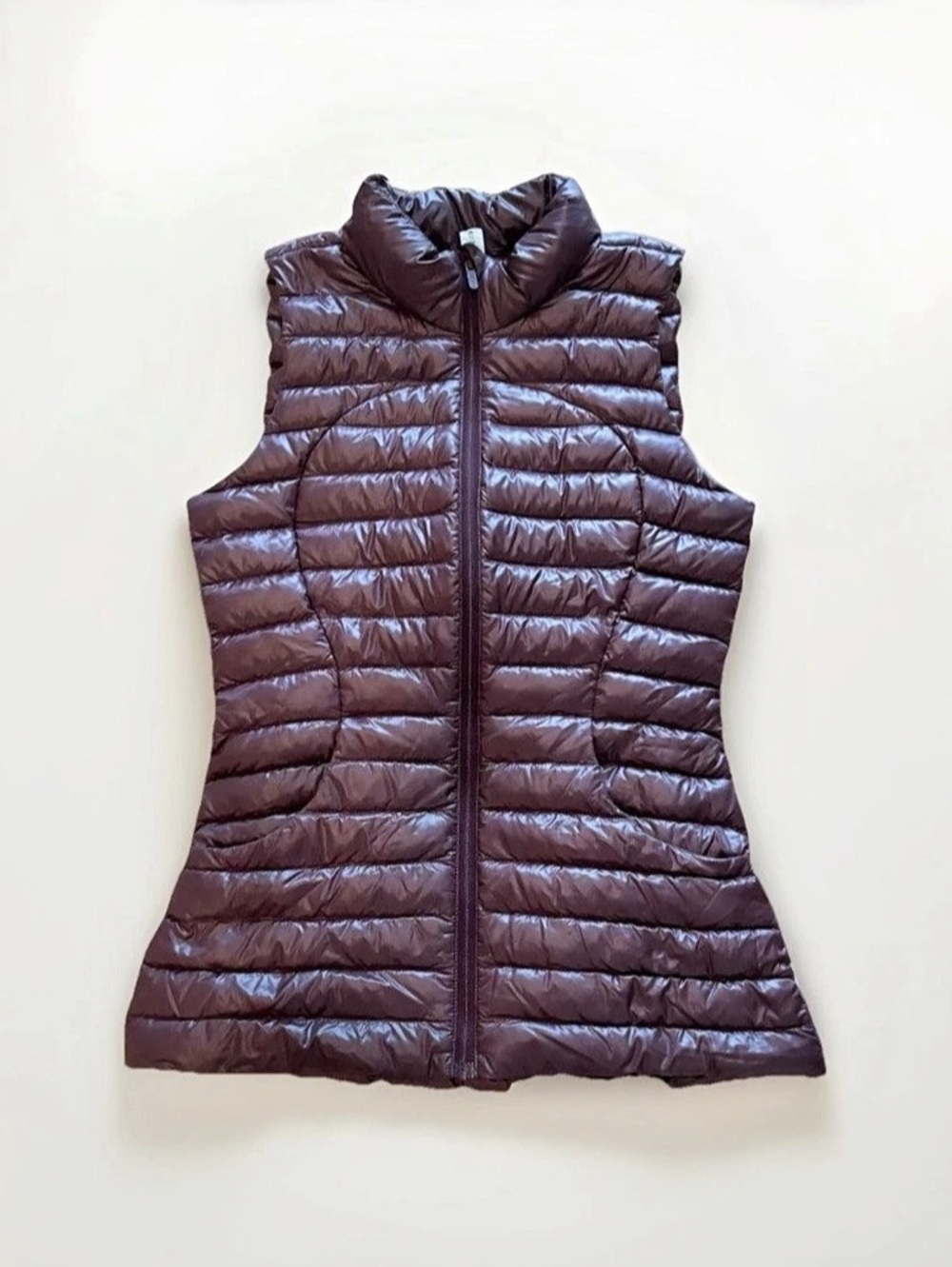 Lululemon Pack It Goose Down Puffer Vest Shine Bordeaux Drama Packable Women's 2